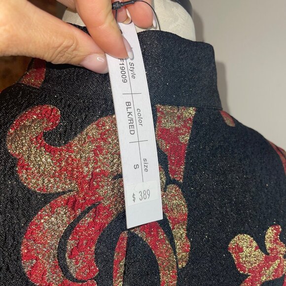 Samuel Dong Womens Coat Size Small Multicolor Brocade Pockets Floral New - Picture 7 of 13